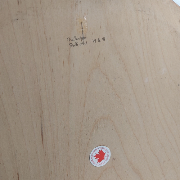 Vintage Vallentyne Folk Art W&W Marriage Newlyweds Hand Painted Wood Tray - Picture 5 of 7